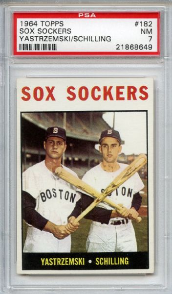1964 Topps 182 Sox Sockers Carl Yastrzemski PSA NM 7