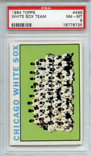 1964 Topps 496 Chicago White Sox Team PSA NM-MT 8