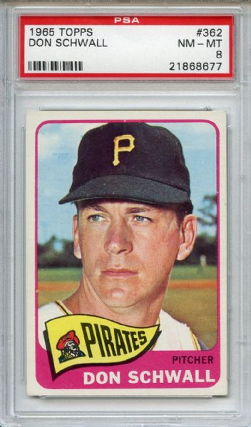 1965 Topps 362 Don Schwall PSA NM-MT 8