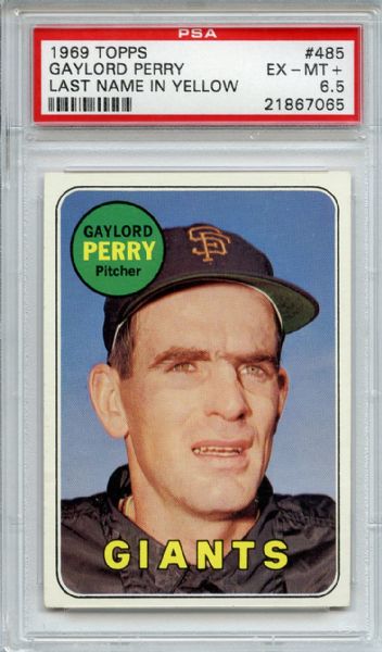 1969 Topps 485 Gaylord Perry PSA EX-MT+ 6.5