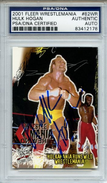 Hulk Hogan Signed 2001 Fleer Wrestlemania Card PSA/DNA