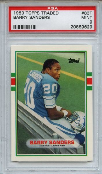 1989 Topps Traded 83T Barry Sanders RC PSA MINT 9