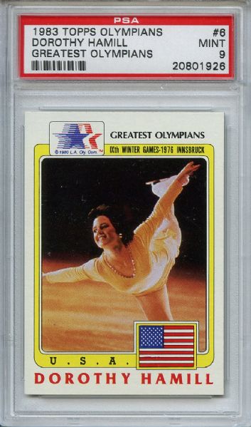 1983 Topps Greatest Olympians 6 Dorothy Hamill PSA MINT 9