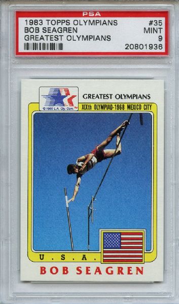 1983 Topps Greatest Olympians 35 Bob Seagren PSA MINT 9