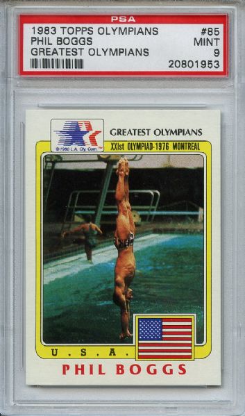 1983 Topps Greatest Olympians 85 Phil Boggs PSA MINT 9