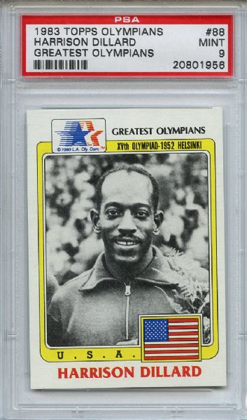 1983 Topps Greatest Olympians 88 Harrison Dillard PSA MINT 9