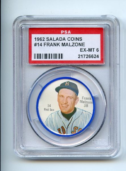 1962 Salada Coins 14 Frank Malzone PSA EX-MT 6