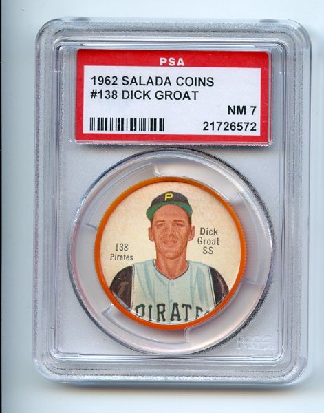 1962 Salada Coins 138 Dick Groat PSA NM 7