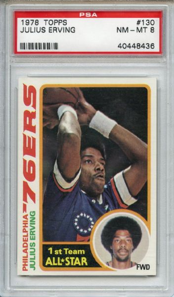 1978 Topps 130 Julius Erving PSA NM-MT 8