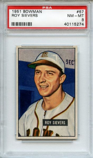 1951 Bowman 67 Roy Sievers PSA NM-MT 8