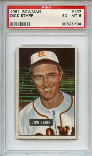 1951 Bowman 137 Dick Starr PSA EX-MT 6