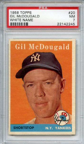 1958 Topps 20 Gil McDougald PSA NM 7