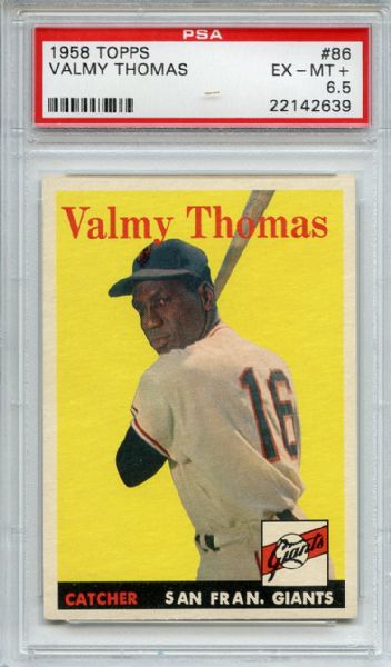 1958 Topps 86 Valmy Thomas PSA EX-MT+ 6.5