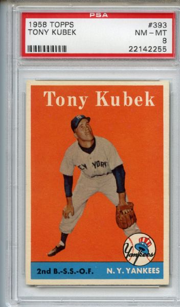 1958 Topps 393 Tony Kubek PSA NM-MT 8