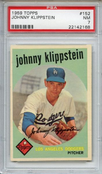 1959 Topps 152 Johnny Klippstein PSA NM 7