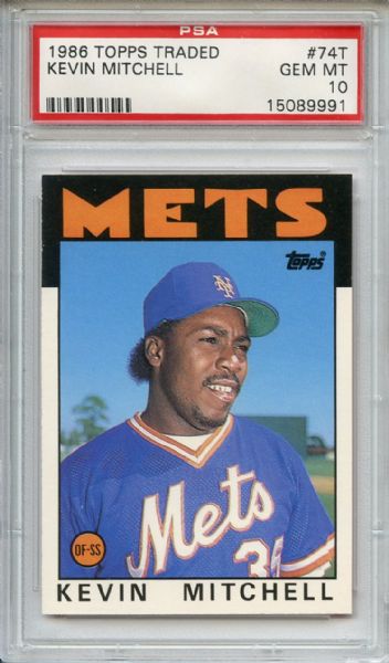 1986 Topps Traded 74T Kevin Mitchell PSA GEM MT 10