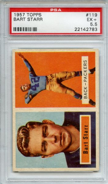 1957 Topps 119 Bart Starr RC PSA EX+ 5.5