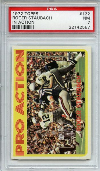 1972 Topps 122 Roger Staubach In Action PSA NM 7