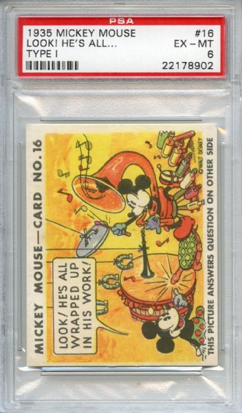 1935 Mickey Mouse Type 1 16 Look! He's All.. PSA EX-MT 6