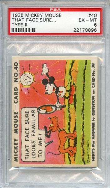 1935 Mickey Mouse Type 2 40 That Face Sure… PSA EX-MT 6