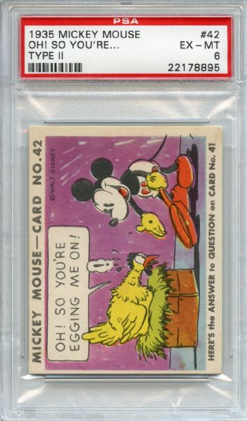 1935 Mickey Mouse Type 2 42 Oh! So You're… PSA EX-MT 6