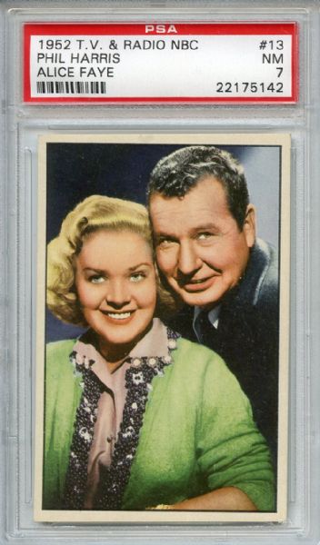 1952 Bowman T.V. & Radio NBC  13 Phil Harris & Alice Faye PSA NM 7