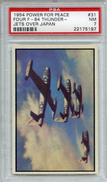 1954 Power for Peace 31 Four F-84 Thunder Jets Over Japan PSA NM 7