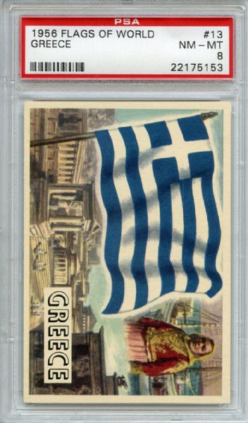 1956 Flags of the World 13 Greece PSA NM-MT 8