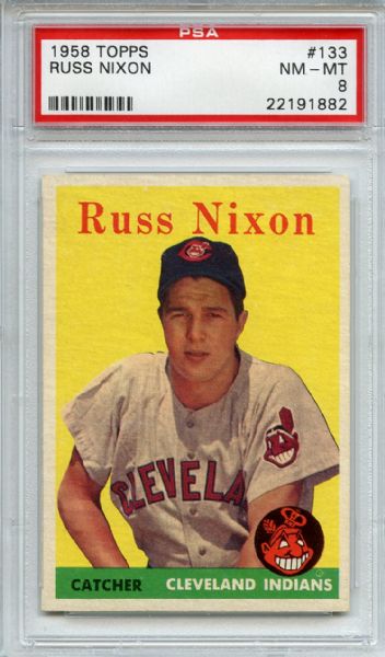 1958 Topps 133 Russ Nixon PSA NM-MT 8