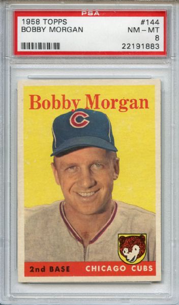 1958 Topps 144 Bobby Morgan PSA NM-MT 8
