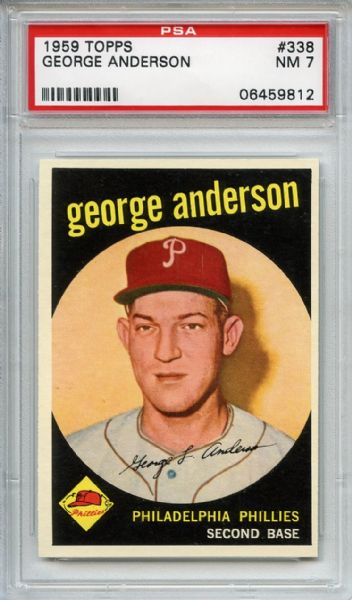 1959 Topps 338 Sparky Anderson RC PSA NM 7