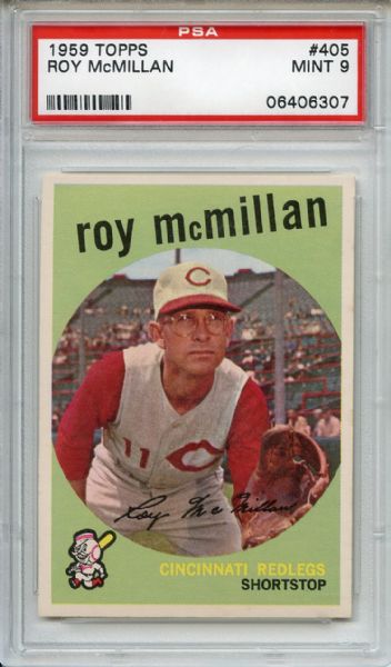 1959 Topps 405 Roy McMillan PSA MINT 9
