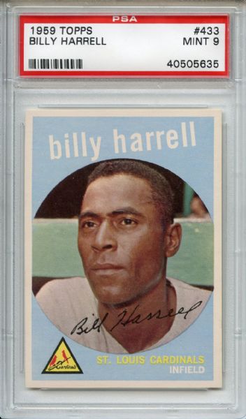 1959 Topps 433 Billy Harrell PSA MINT 9