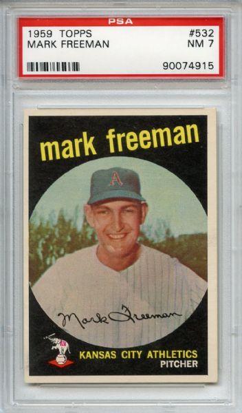 1959 Topps 532 Mark Freeman PSA NM 7