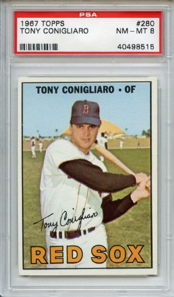 1967 Topps 280 Tony Conigliaro PSA NM-MT 8