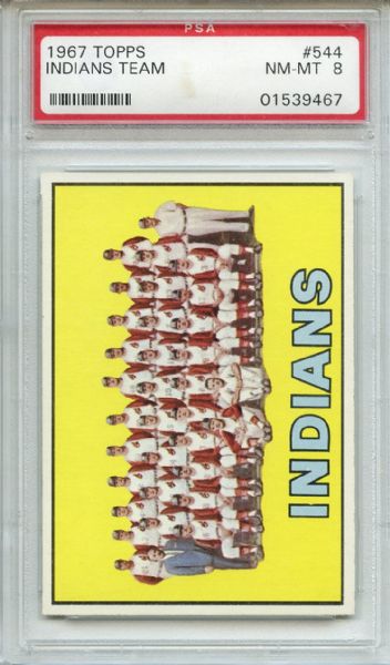 1967 Topps 544 Cleveland Indians Team PSA NM-MT 8