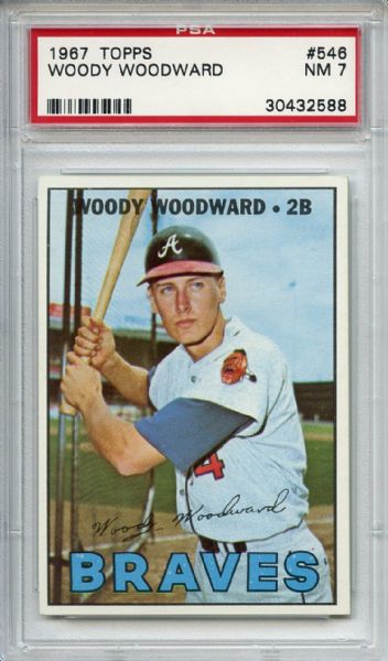 1967 Topps 546 Woody Woodward PSA NM 7
