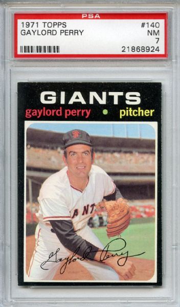 1971 Topps 140 Gaylord Perry PSA NM 7