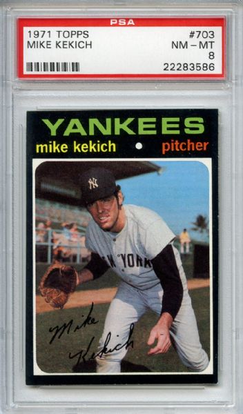 1971 Topps 703 Mike Kekich PSA NM-MT 8