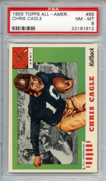 1955 Topps All American 95 Chris Cagle PSA NM-MT 8