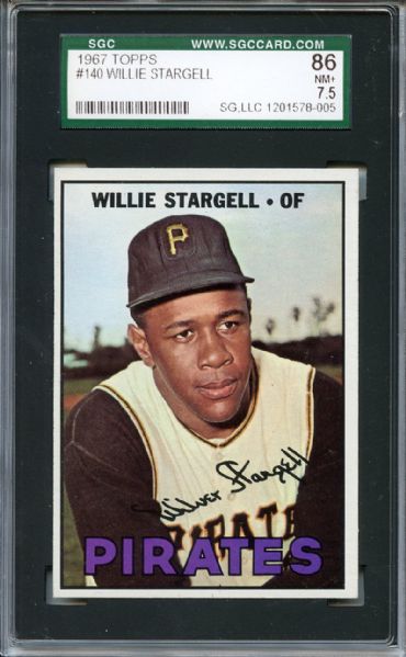 1967 Topps 140 Willie Stargell SGC NM+ 86 / 7.5