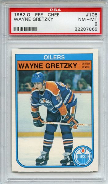 1982 O-Pee-Chee 106 Wayne Gretzky PSA NM-MT 8