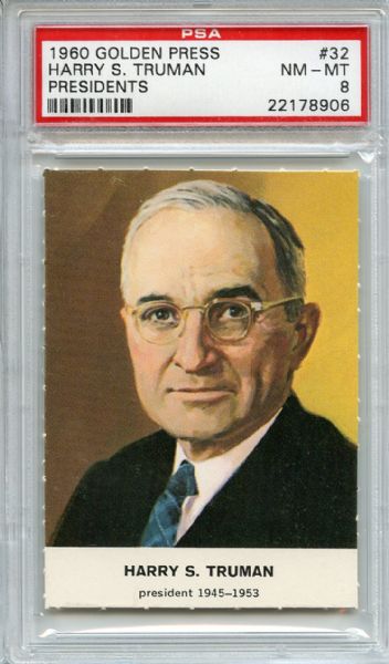 1960 Golden Press Presidents 32 Harry Truman PSA NM-MT 8