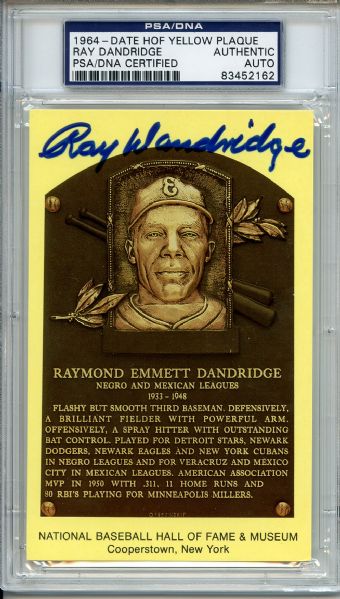 Ray Dandridge Signed HOF Postcard PSA/DNA