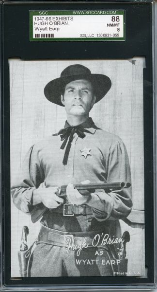 1947-66 Exhibits Hugh O'Brian Wyatt Earp SGC NM/MT 88 / 8