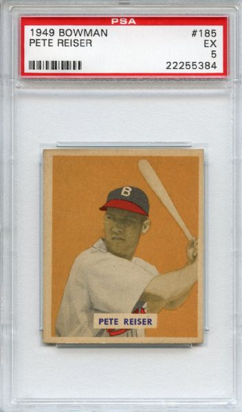 1949 Bowman 185 Pete Reiser PSA EX 5