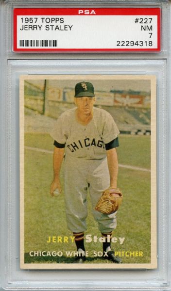 1957 Topps 227 Jerry Staley PSA NM 7