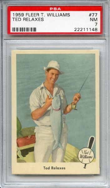 1959 Fleer 77 Ted Williams Relaxes PSA NM 7