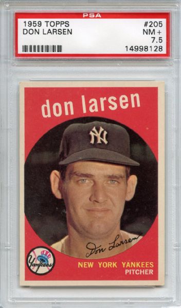 1959 Topps 205 Don Larsen PSA NM+ 7.5