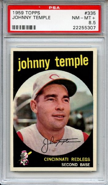 1959 Topps 335 Johnny Temple PSA NM-MT+ 8.5